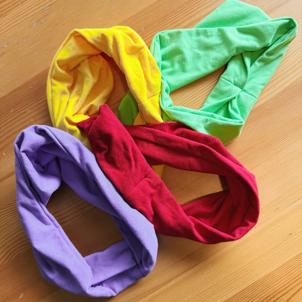 multicolor cotton headbands